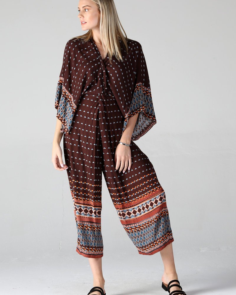 Twist Front Kimono Sleeve Jumpsuit Creations Boutique