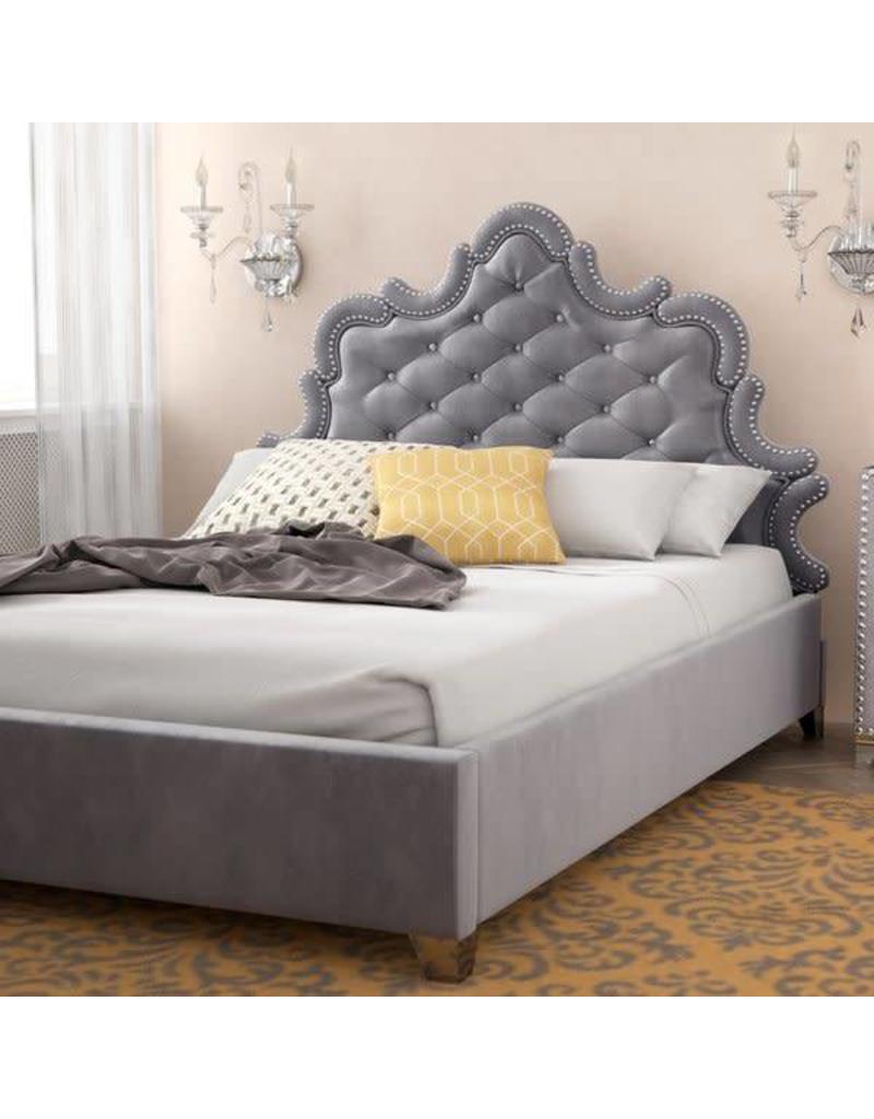 Spence Velvet Upholstered Platform Bed Queen Heirloom Home Spence Velvet Upholstered Platform Bed Queen