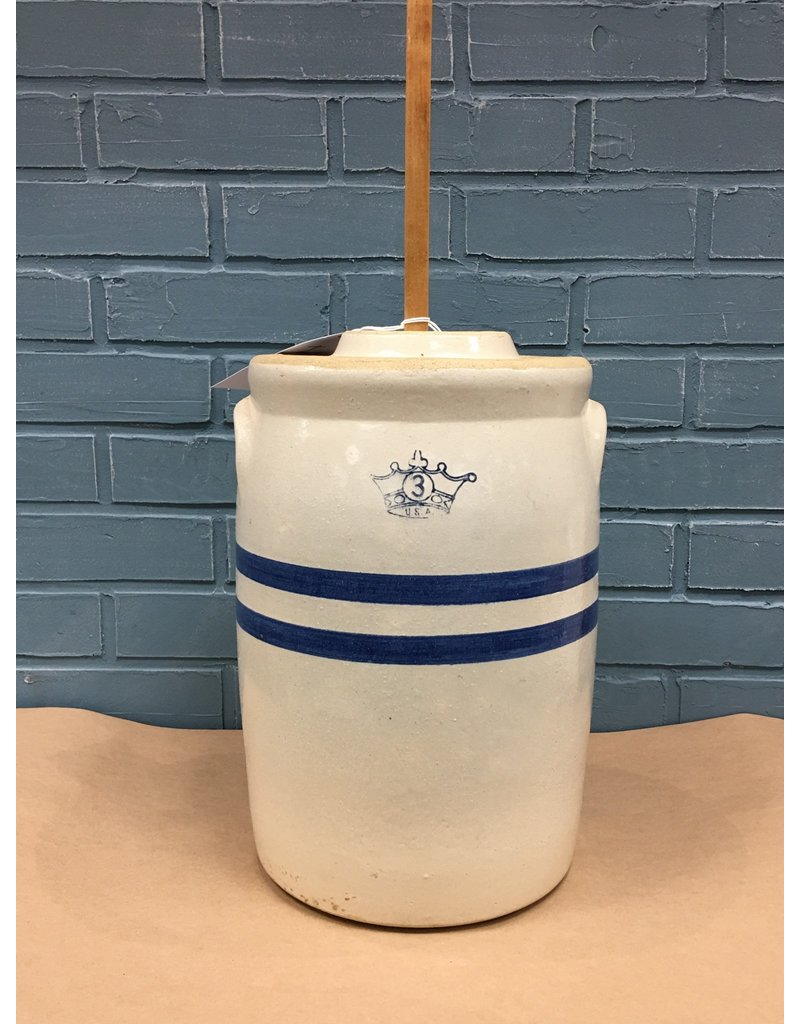 RRP 3 Gal Butter Churn Double Blue Band Heirloom Home