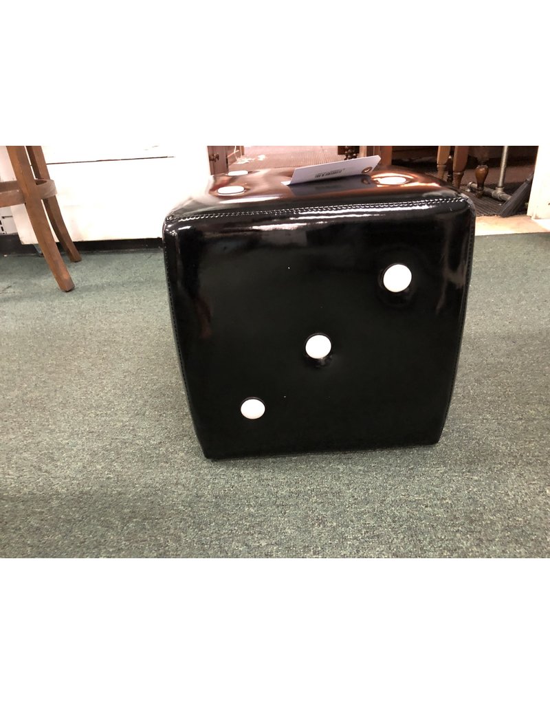 Black Vinyl Dice Foot Stool Heirloom Home