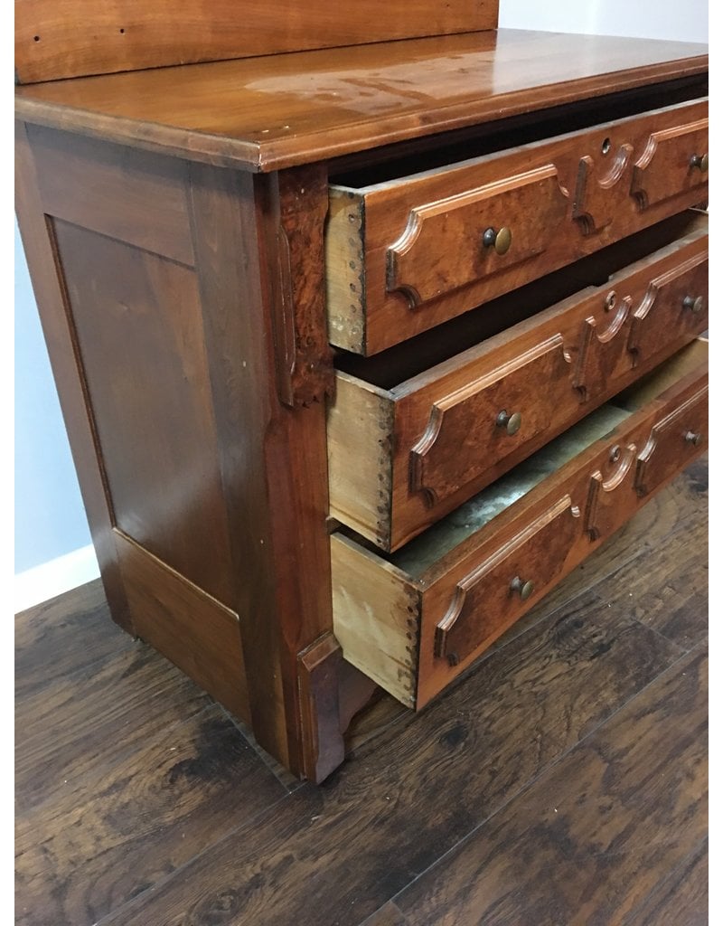 Walnut Victorian 3 Drawer Dresser w/ Mirror Heirloom Home