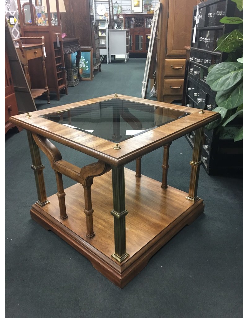 Square Glass Top End Table Heirloom Home