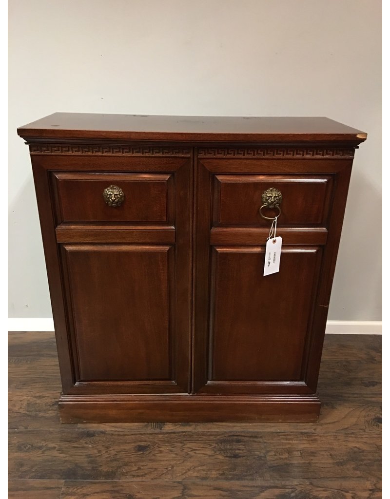 Mahogany Two Door w Lion Head Pulls Heirloom Home