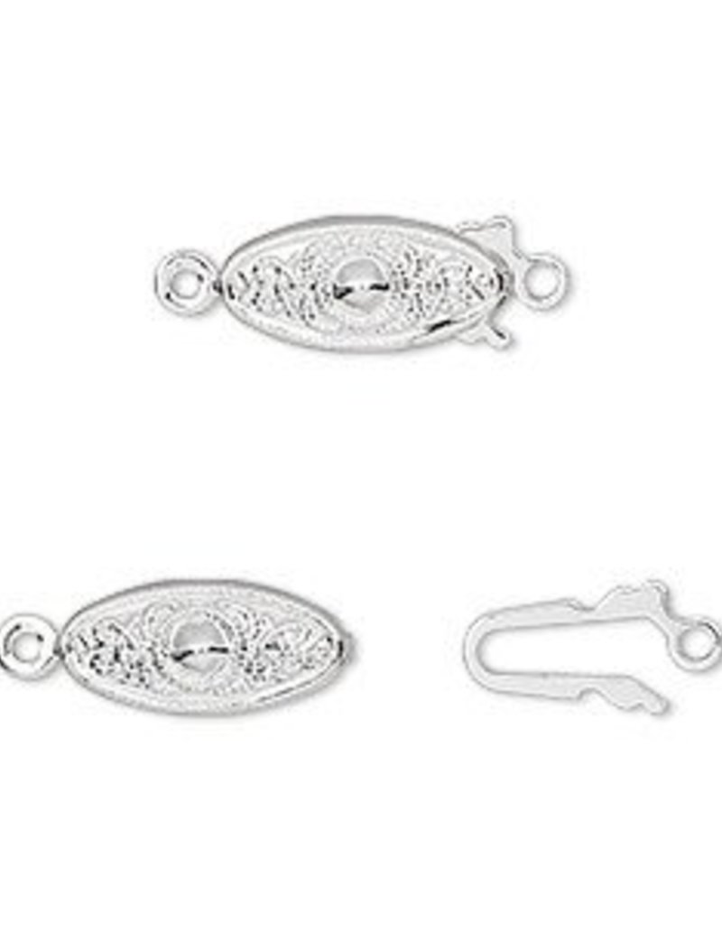 10 Set SP 13x7mm Oval Fishhook Clasp Garden of Beadin'