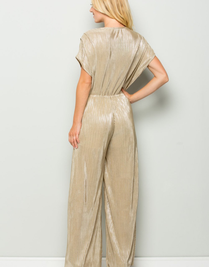 Gold Metallic Jumpsuit Aspen Bleu