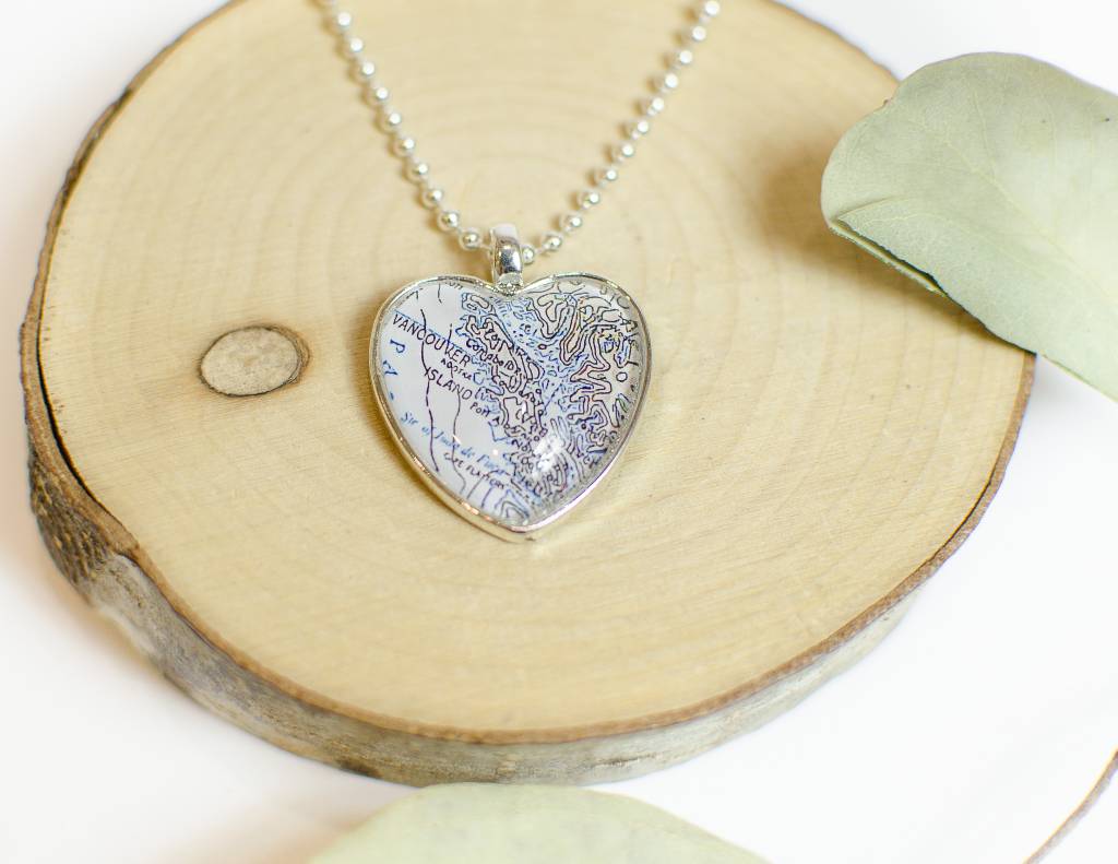 Vancouver Island Map Heart Necklace Migration Boutique. Migration