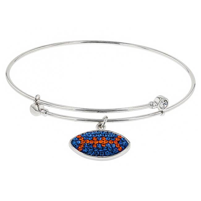 Blue And Orange Crystal Football Charm Bracelet Gem By Chelsea Taylor Blue And Orange Crystal Football Charm Bracelet