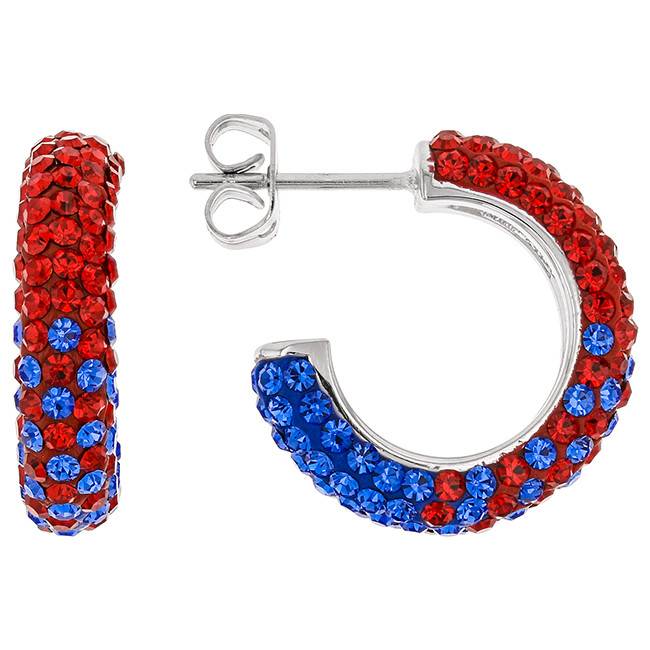 Red And Blue Crystal Hoop Earrings Gem By Jewlery Television Chelsea Taylor Red And Blue Crystal Hoop Earrings