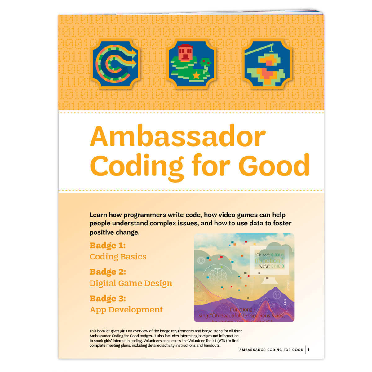 Ambassador Coding for Good Badge Requirements Pamphlet Girl Scouts of