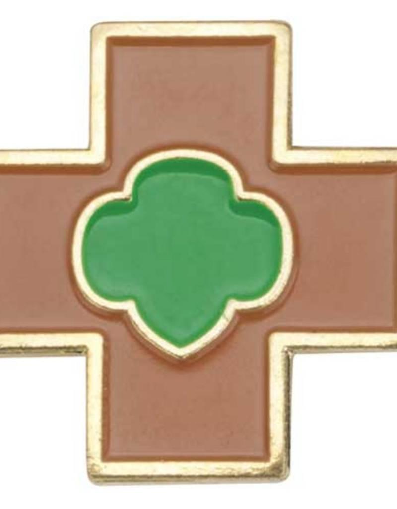 GIRL SCOUTS OF THE USA Brownie Safety Award Pin Girl Scouts of Silver