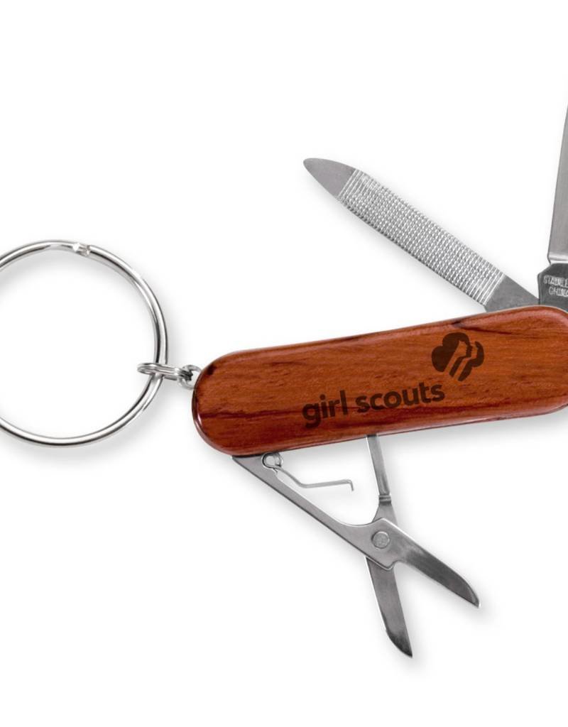 GIRL SCOUTS OF THE USA Key Ring Pocket Knife Girl Scouts of Silver