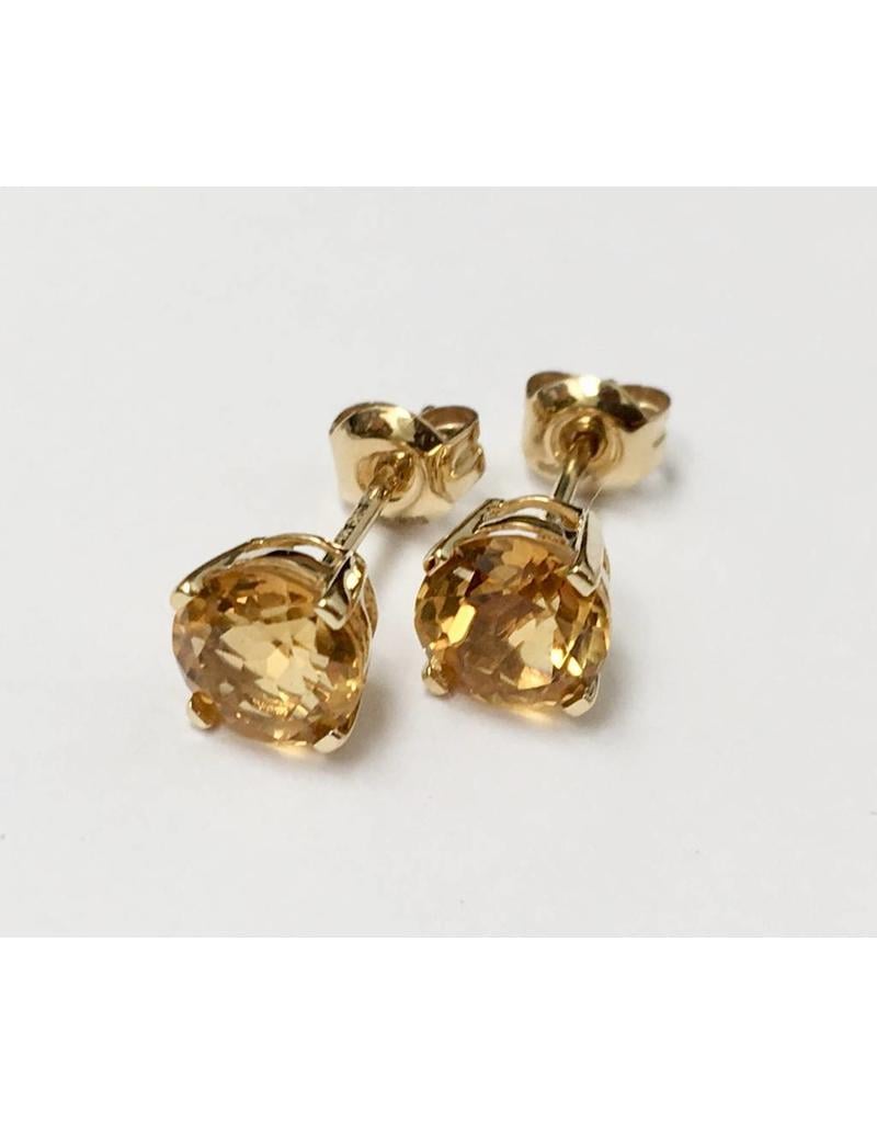 Citrine Stud Earrings 14KY Forest of Jewels