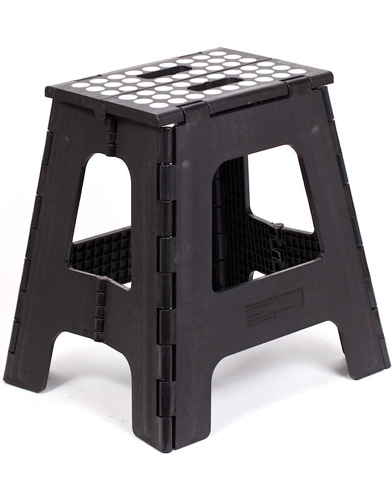 Kikkerland ZZ14BK step stool folding tall black A Monkey Tree Emporium