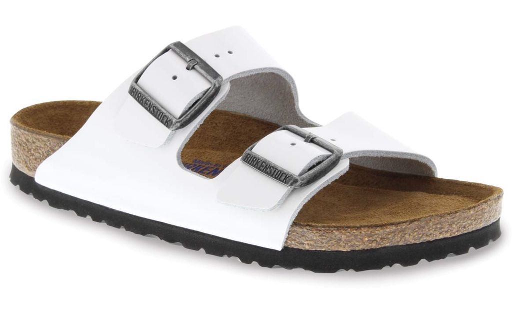 Birkenstock Arizona Soft Footbed Super Grip White Leather | Leather shops, Clothes design, Me 