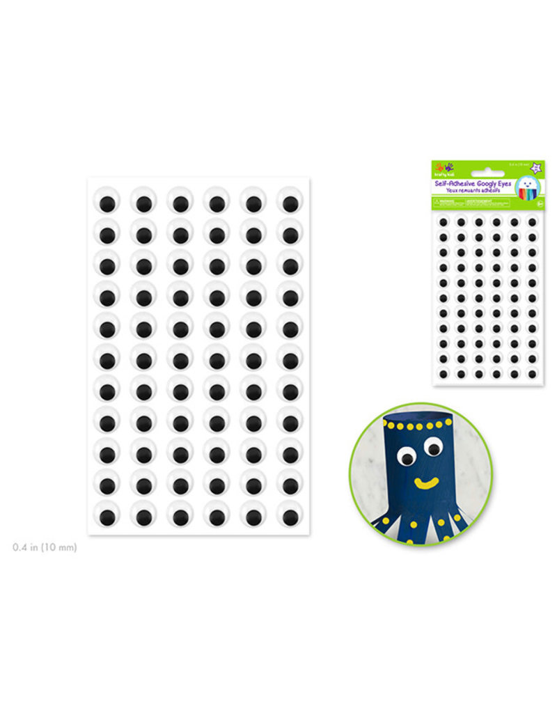 SelfStick Googly Eyes 10mm x 66pc Black Kathy’s Fiber Arts & Crafts