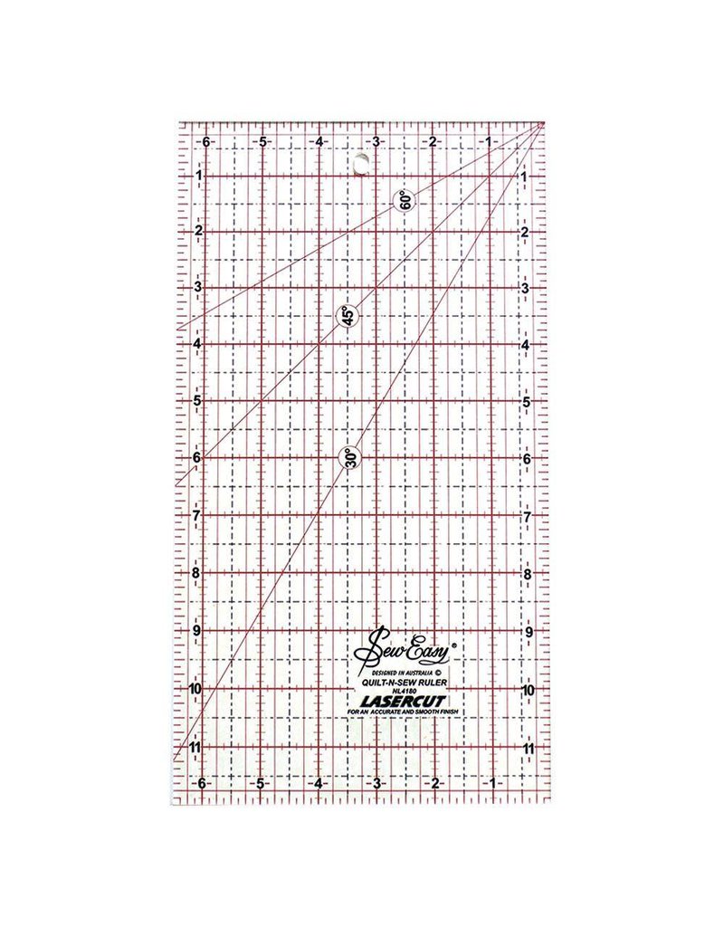 SEW EASY SEW EASY Quilting Ruler 12" x 6.5" (30.5 x 16.5cm) Kathy’s Fiber Arts & Crafts
