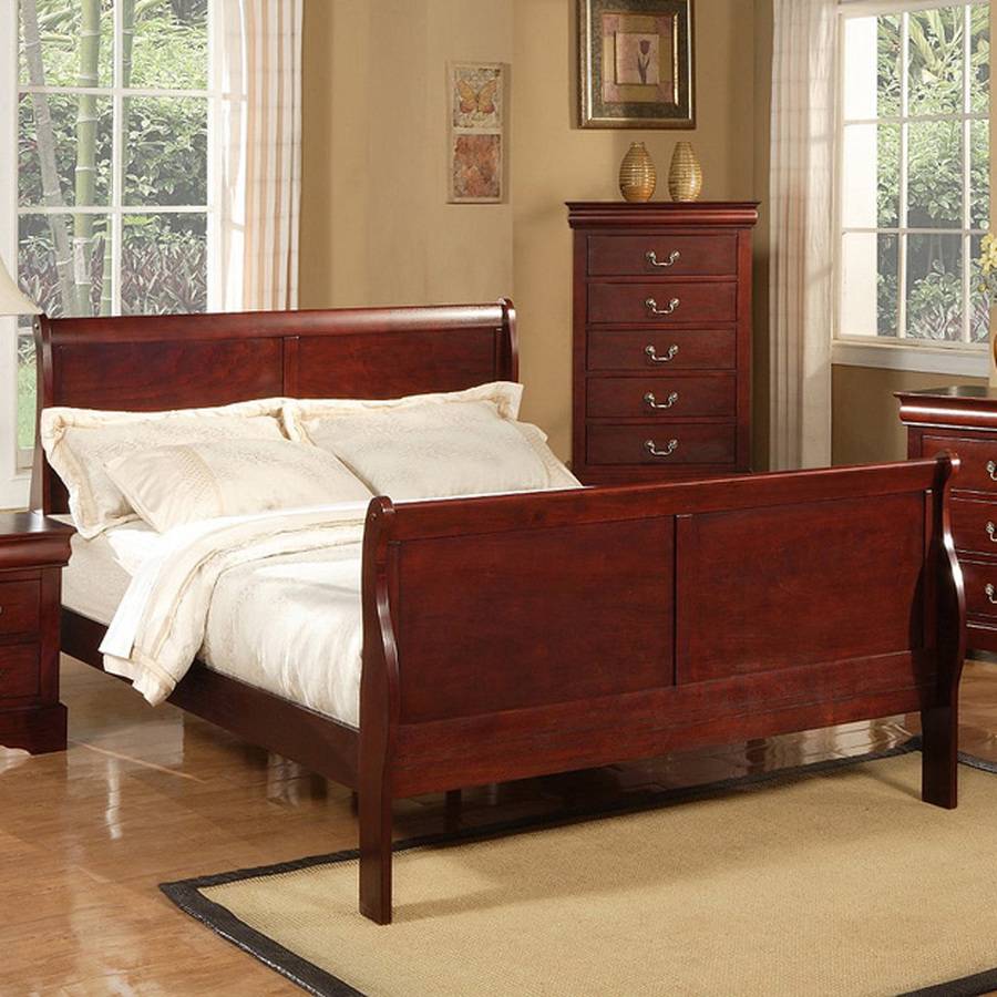 LP Cherry Queen Sleigh Bed R&B Furniture