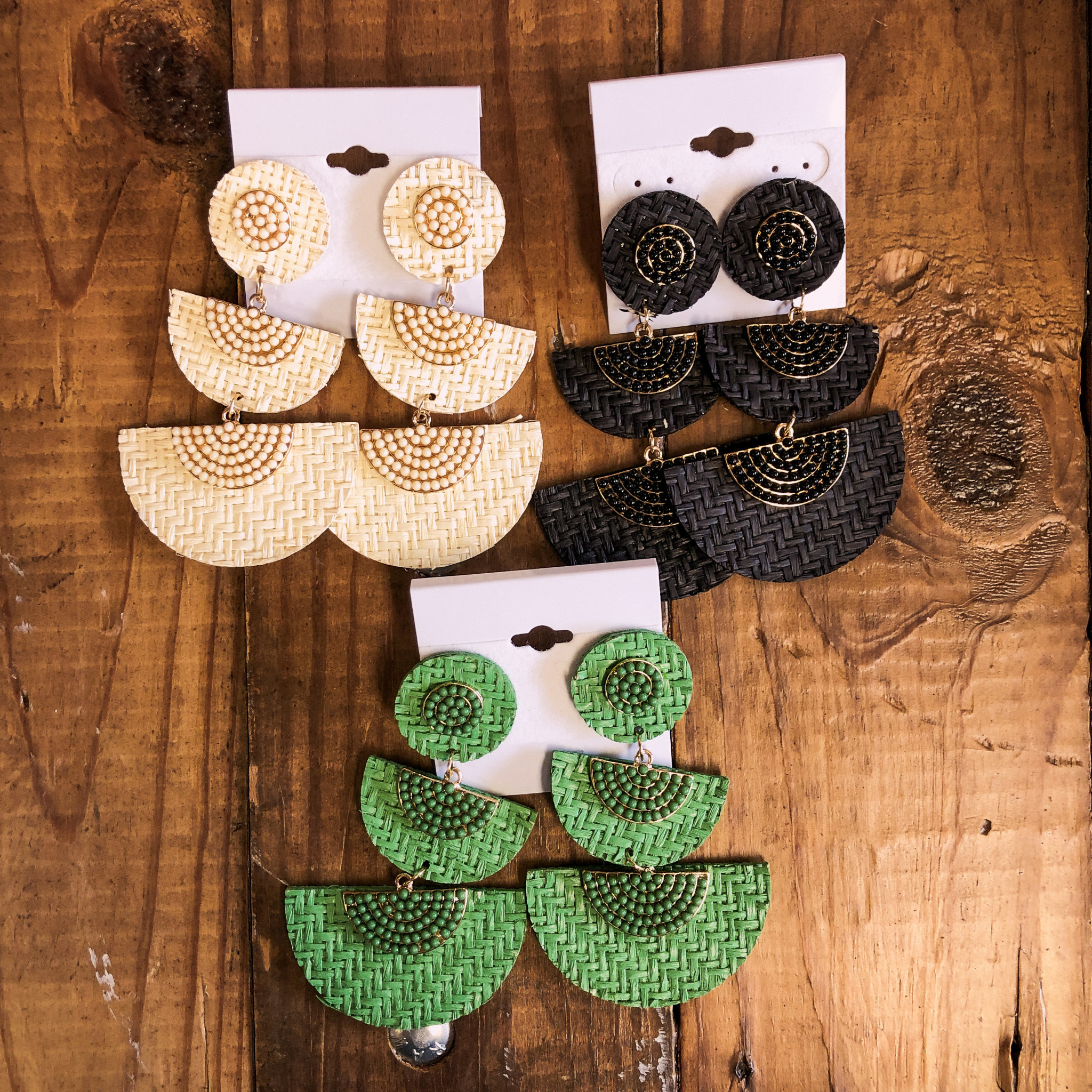 Tiered Straw Earrings 31ten Boutique 31ten