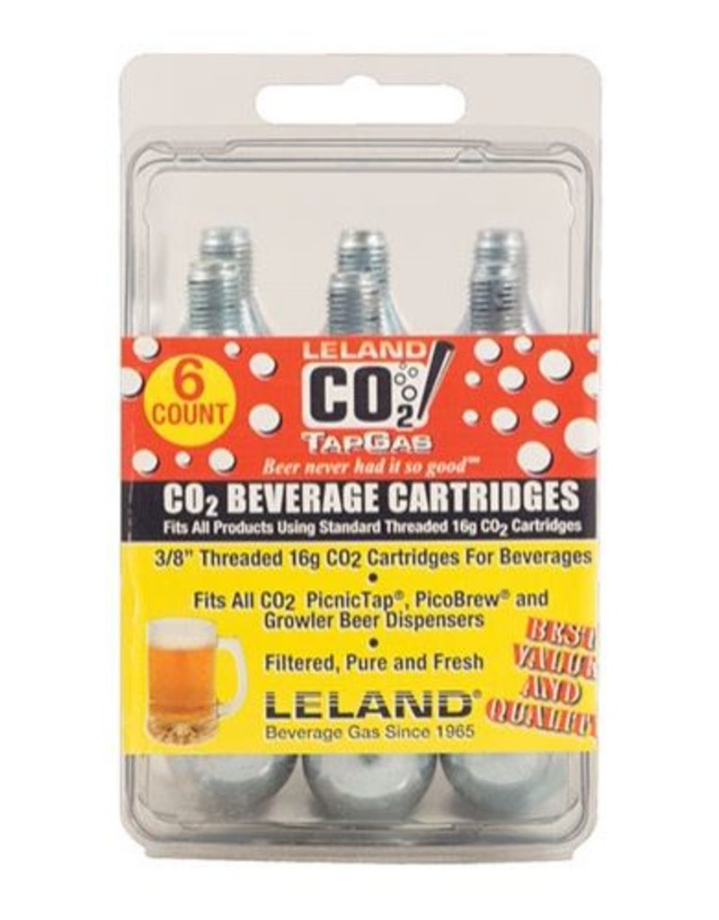 CO2 CARTRIDGES16g THREADED (6pk) Hoppin' Grape Homebrew Supply
