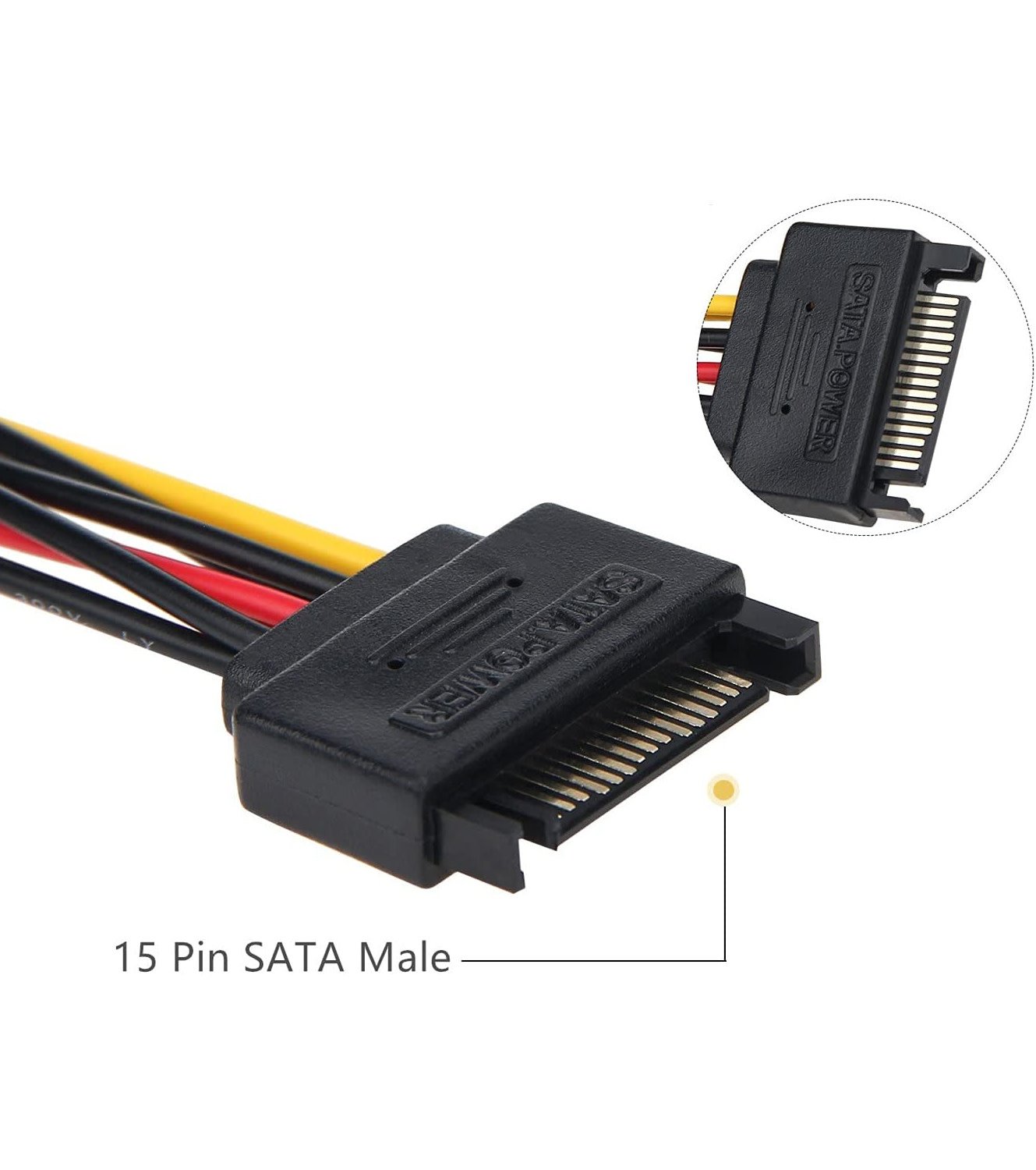 SATA Power Splitter Pack Pin SATA Male To Dual Pin Female Power Y Splitter Cable