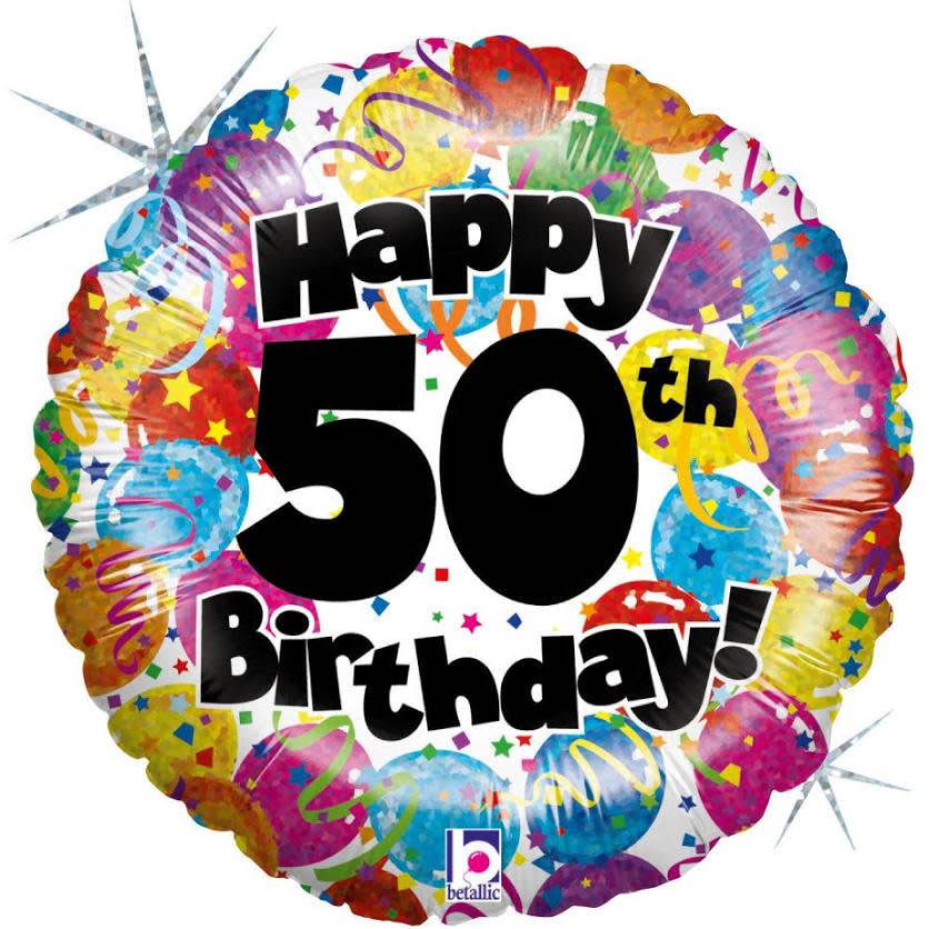 Happy 50th Birthday Party Balloon, 18" (206) POP! Party Happy 50th Birthday Party Balloon, 18" (206) POP! Party