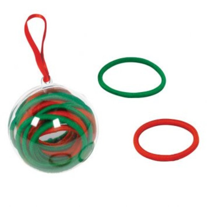 Hair Ties In Ornament Ball 18ct Pop Party Supply