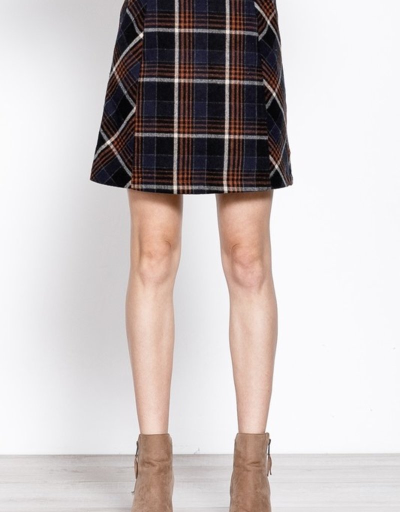 hunter classic navy plaid skirt