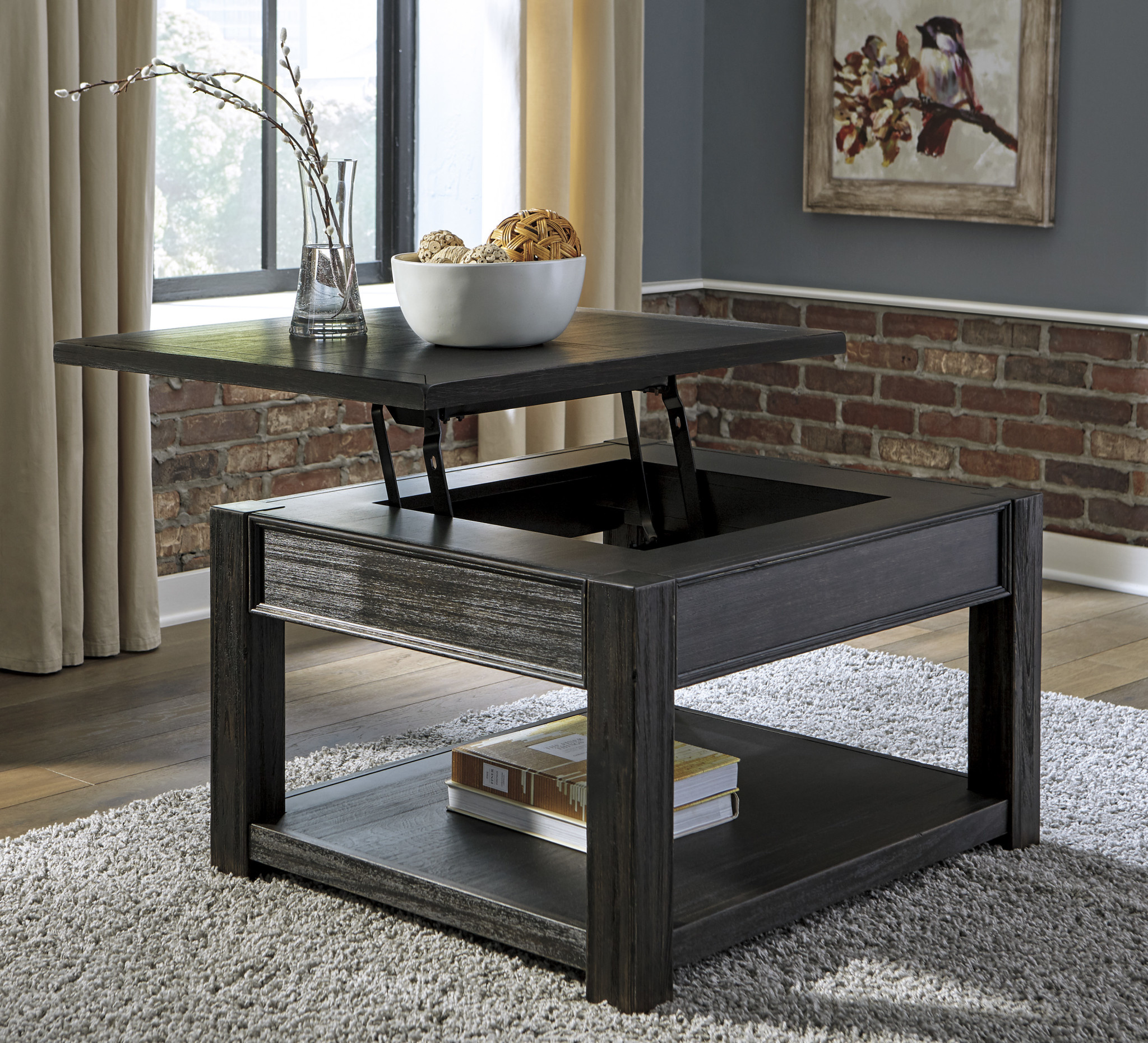 T732 0 Lift Top Tail Table Gavelston Black T732 0 Lift Top Tail Table Gavelston Black