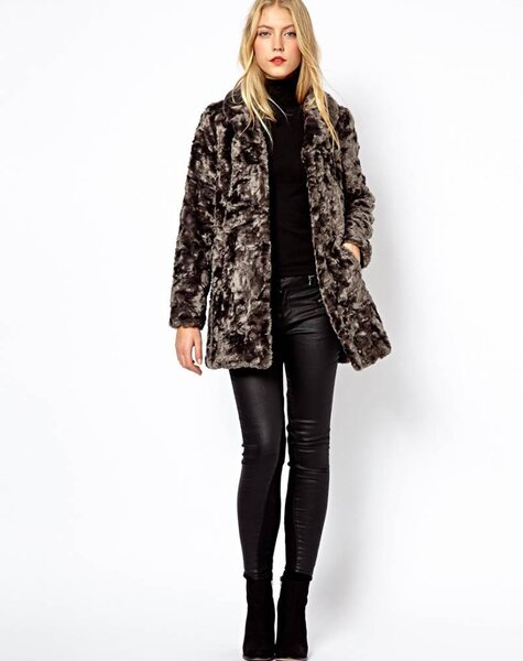 Calvin Klein Imitation fur coat