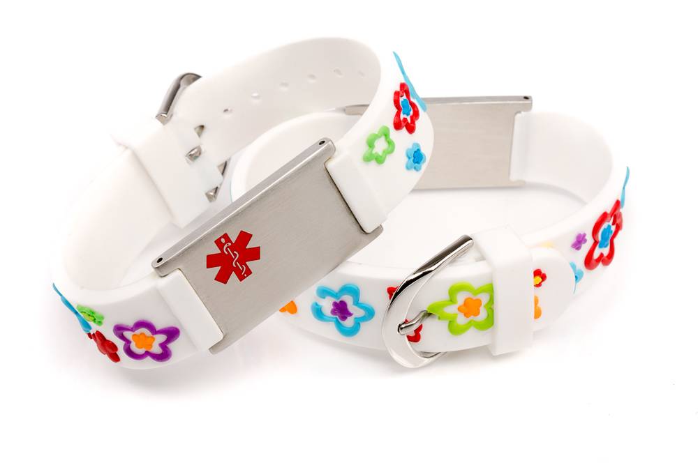 Medical Allergy Id Band Kids White Icetagsid
