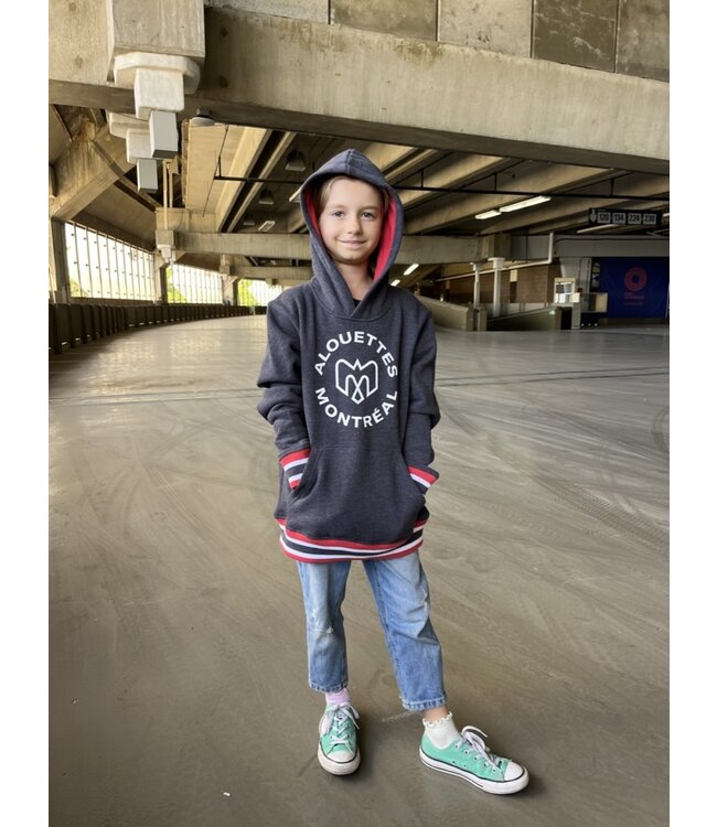 GREY LOGO KIDS HOODIE