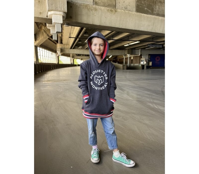 GREY LOGO KIDS HOODIE