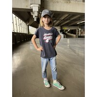 GIRL'S CHARCOAL NAVY GRAPHIC T-SHIRT