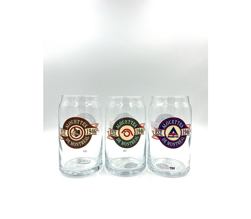 6 PACK GLASSES WITH HISTORIC LOGOS