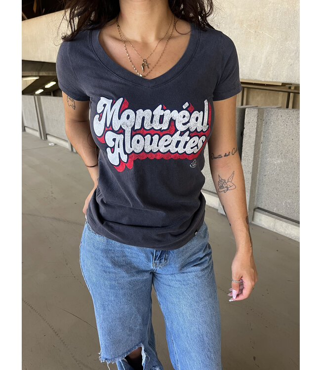 T-SHIRT GRAPHIQUE BLEU MARIN CHARBON FEMME