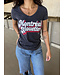 T-SHIRT GRAPHIQUE BLEU MARIN CHARBON FEMME