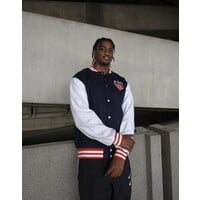 NAVY VARSITY JACKET