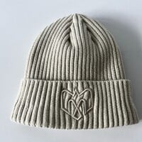 BEIGE LOGO BEANIE