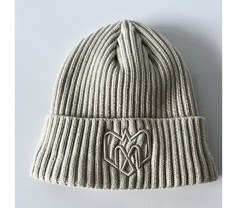 BEIGE LOGO BEANIE