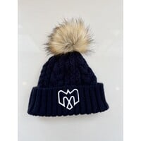 TUQUE POMKNIT POUR FEMME - MARINE