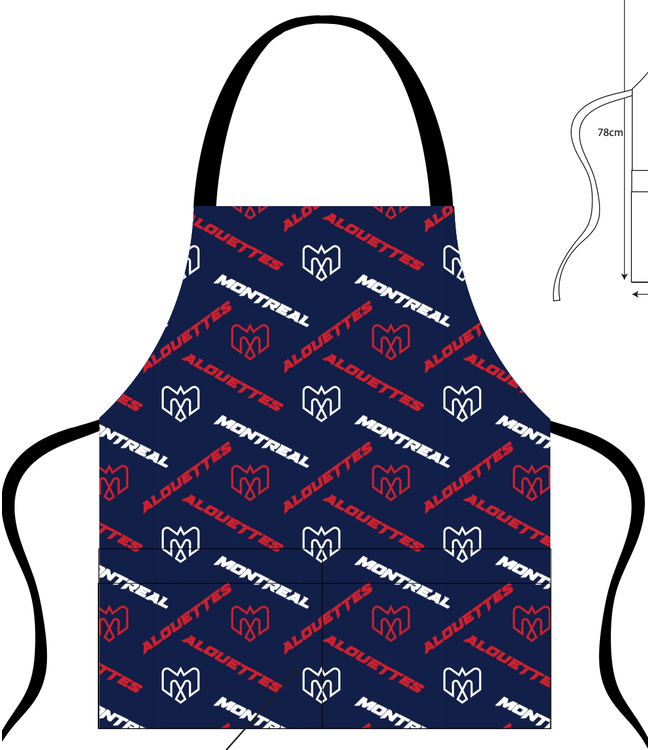 REPEAT LOGO NAVY APRON