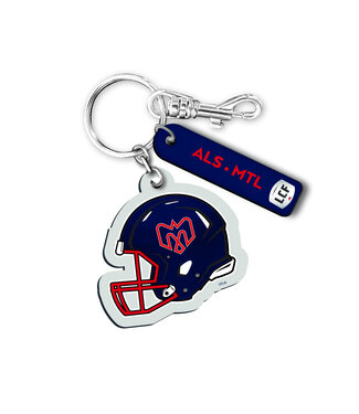 LEATHER TREATY Double-sided Alouettes helmet keychain