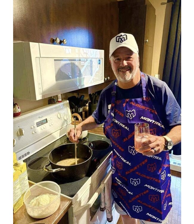 REPEAT LOGO NAVY APRON