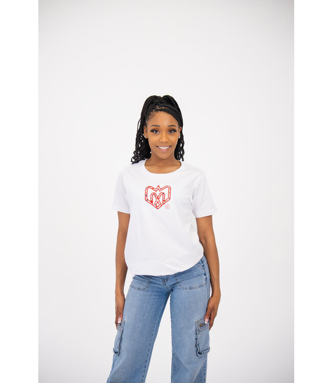 WOMEN FLORAL WHITE T-SHIRT