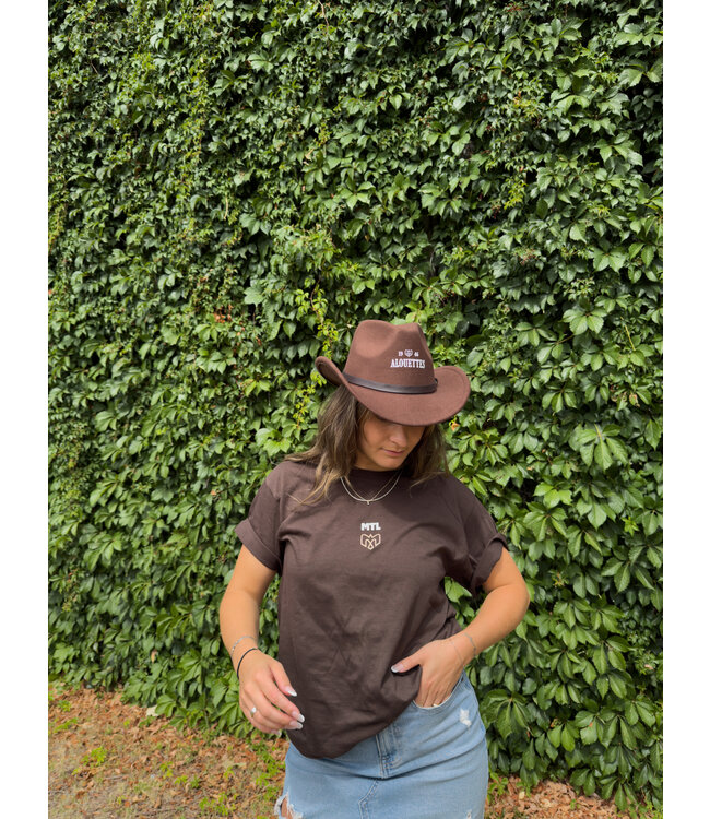 BROWN GRAPHIC T-SHIRT