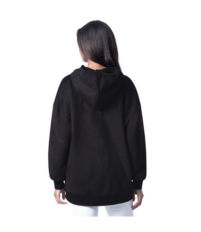 HEMSI OVERSIZED SUEDE WOMEN HOODIE