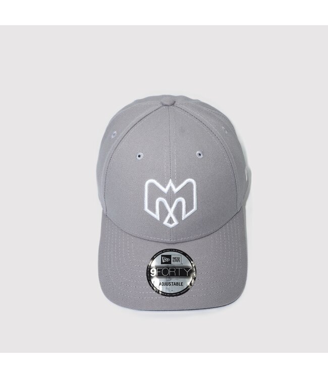 940 GREY VELCRO CAP - WHITE LOGO