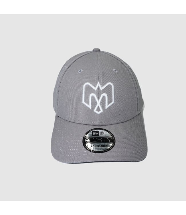 940 GREY VELCRO CAP - WHITE LOGO