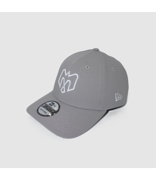 940 GREY VELCRO CAP - WHITE LOGO