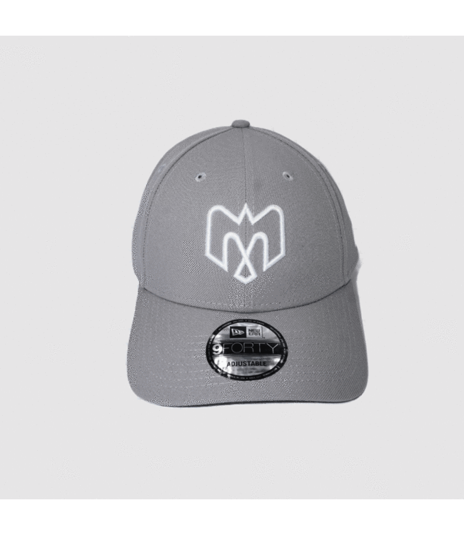 940 GREY VELCRO CAP - WHITE LOGO